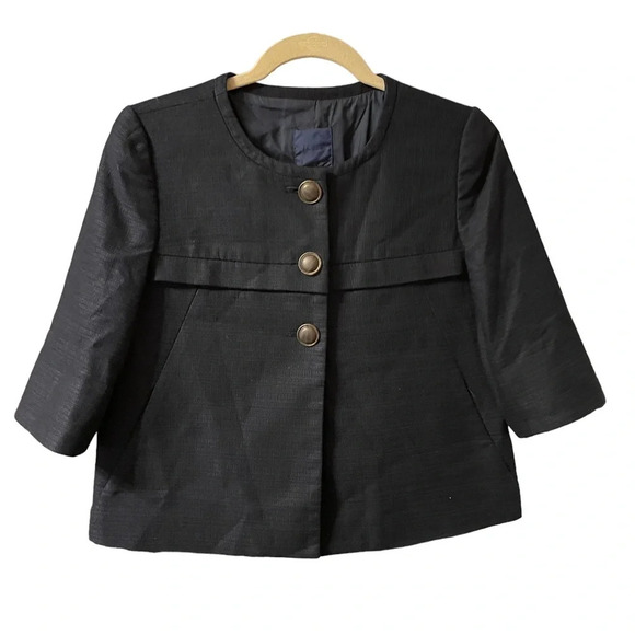 J CREW NAVY BLUE CROPPED PEACOAT - Picture 1 of 3